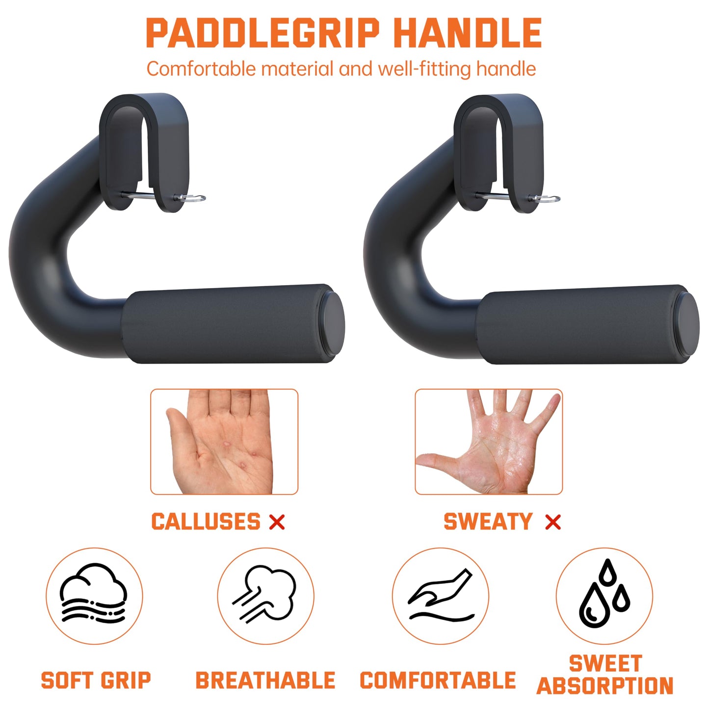 Neutral Grip Handles for Pull Up,1000 lbs Heavy Duty Steel Pull Up Handles,Ergonomic Portable Hooks for Barbell Row Deadlift Resistant Bands for Home Gym Fitness Enthusiasts-2 Pack