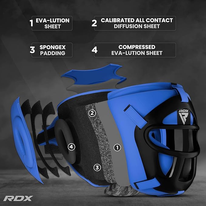 RDX Boxing Headgear MMA Muay Thai, Removable Face Grill, Head Gear for Sparring Grappling Martial Arts Kickboxing Taekwondo Karate BJJ Training