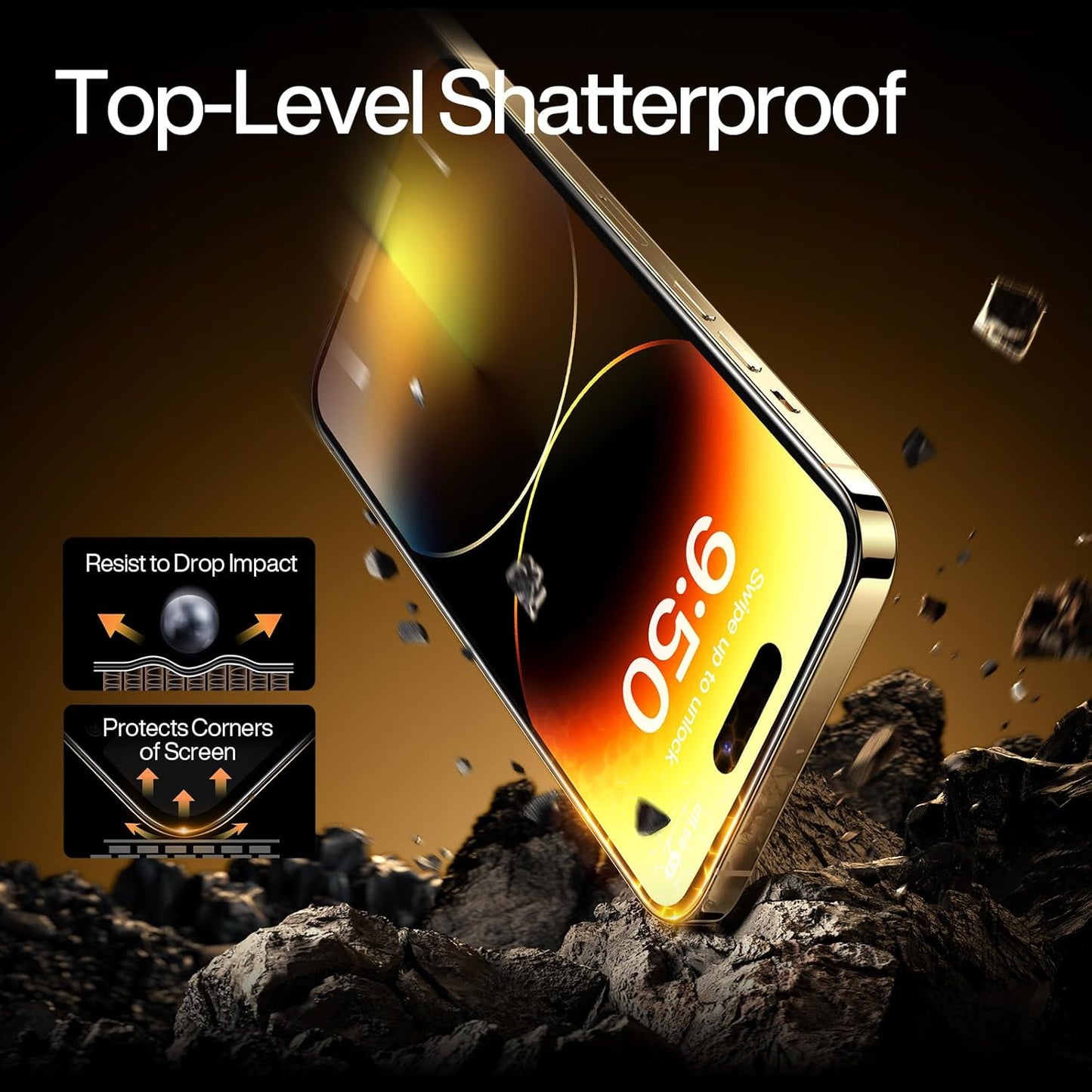 3-Pack 14 3-Pack 9H SMARTDEVIL Screen Protector for iPhone Pro Max with Camera Lens Protector, Clear Tempered Glass