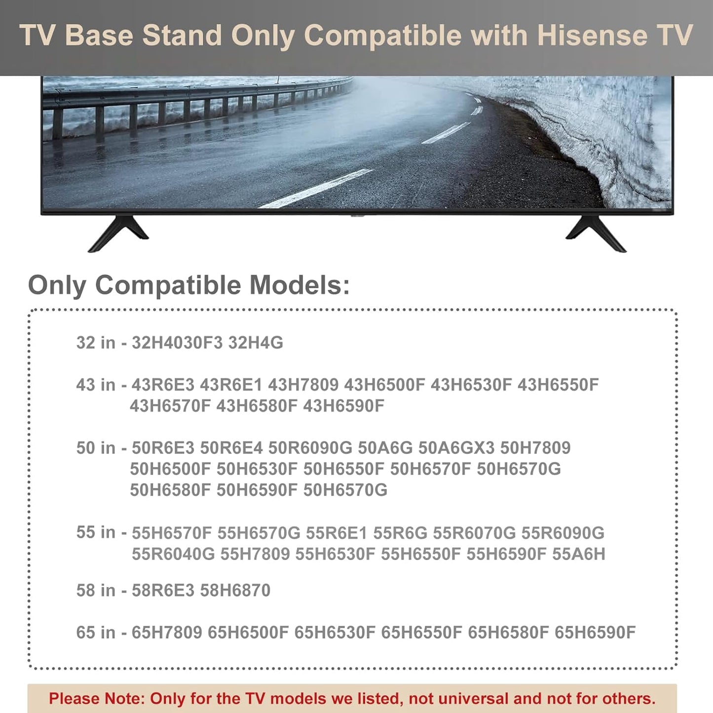Yimaut TV Legs for Hisense TV Stand with Remote Compatible with Hisense Roku TV & Roku Players, Not for All, Base Stand