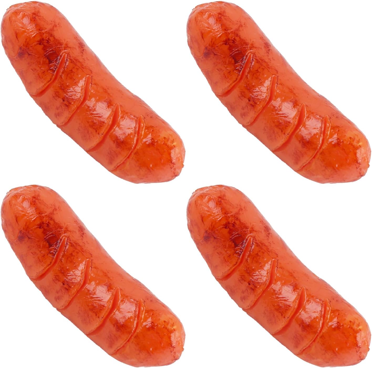 Set 4 of Lifelike Artificial Hot Dog Props - Perfect for Kitchen Decor & Photography
