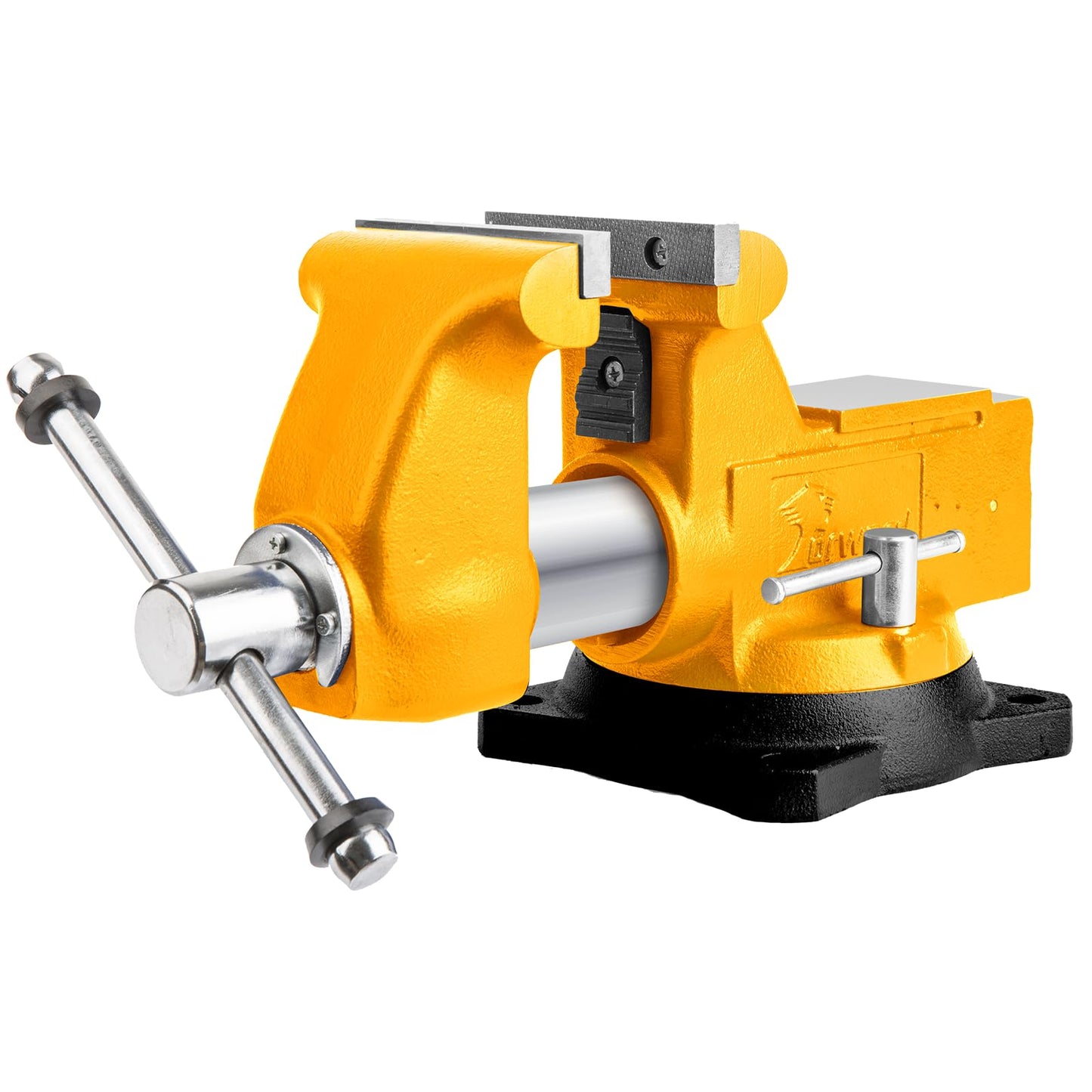 Forward 1765A Heavy Duty Bench Vise 12,000LBS Clamping Force, 6.5 Inch Ductile Iron Industrial Vice with Machined Round Guide Bar and 360° Swivel Base, 6-1/2" Jaw Width, 6-1/2" Max Jaw Opening