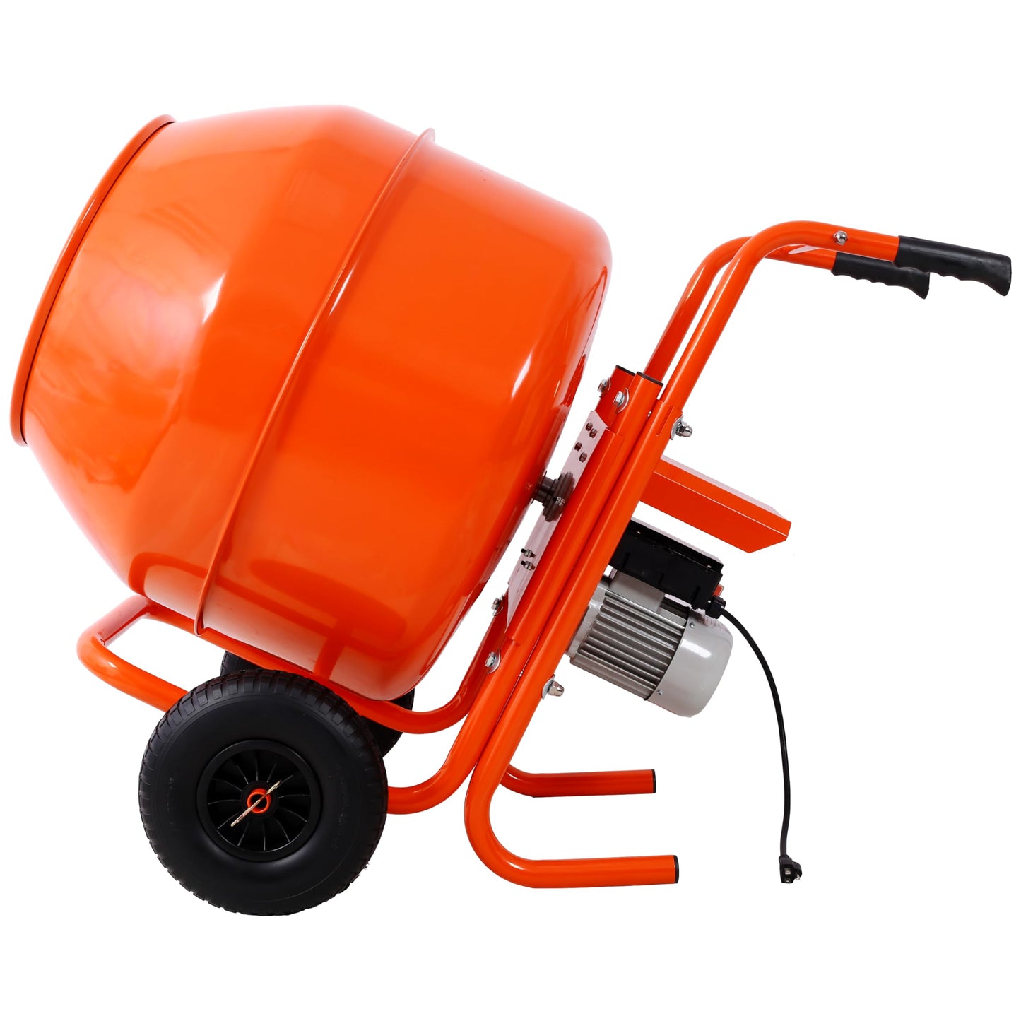 Cement Mixer 8 Cu.Ft. 224L Portable Electric Poly Drum Concrete Mixer, Heavy Duty Power Cement Mixing Machine for Mortar, Stucco and Fodder - 115V-60HZ, Orange