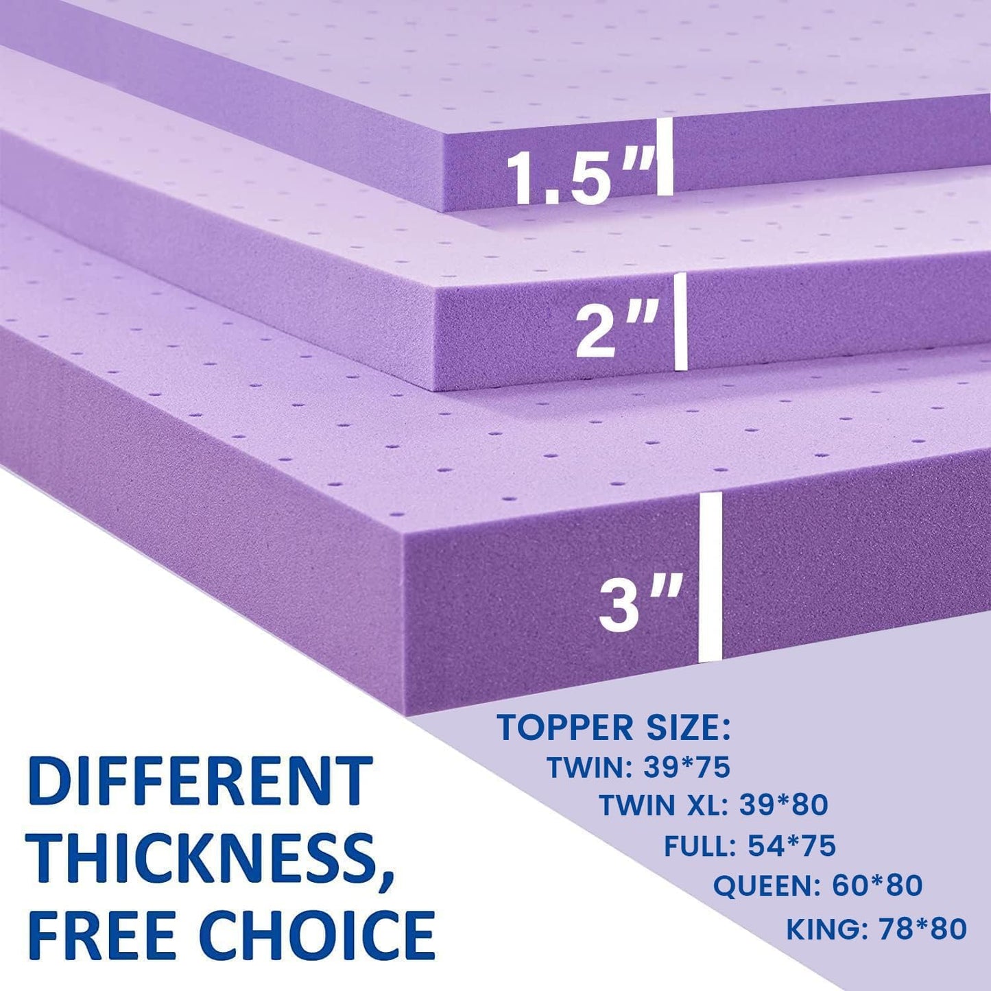 SINWEEK Gel Memory Foam Mattress Topper - Ventilated & Soft Pressure Relief | Queen Size, CertiPUR-US Certified