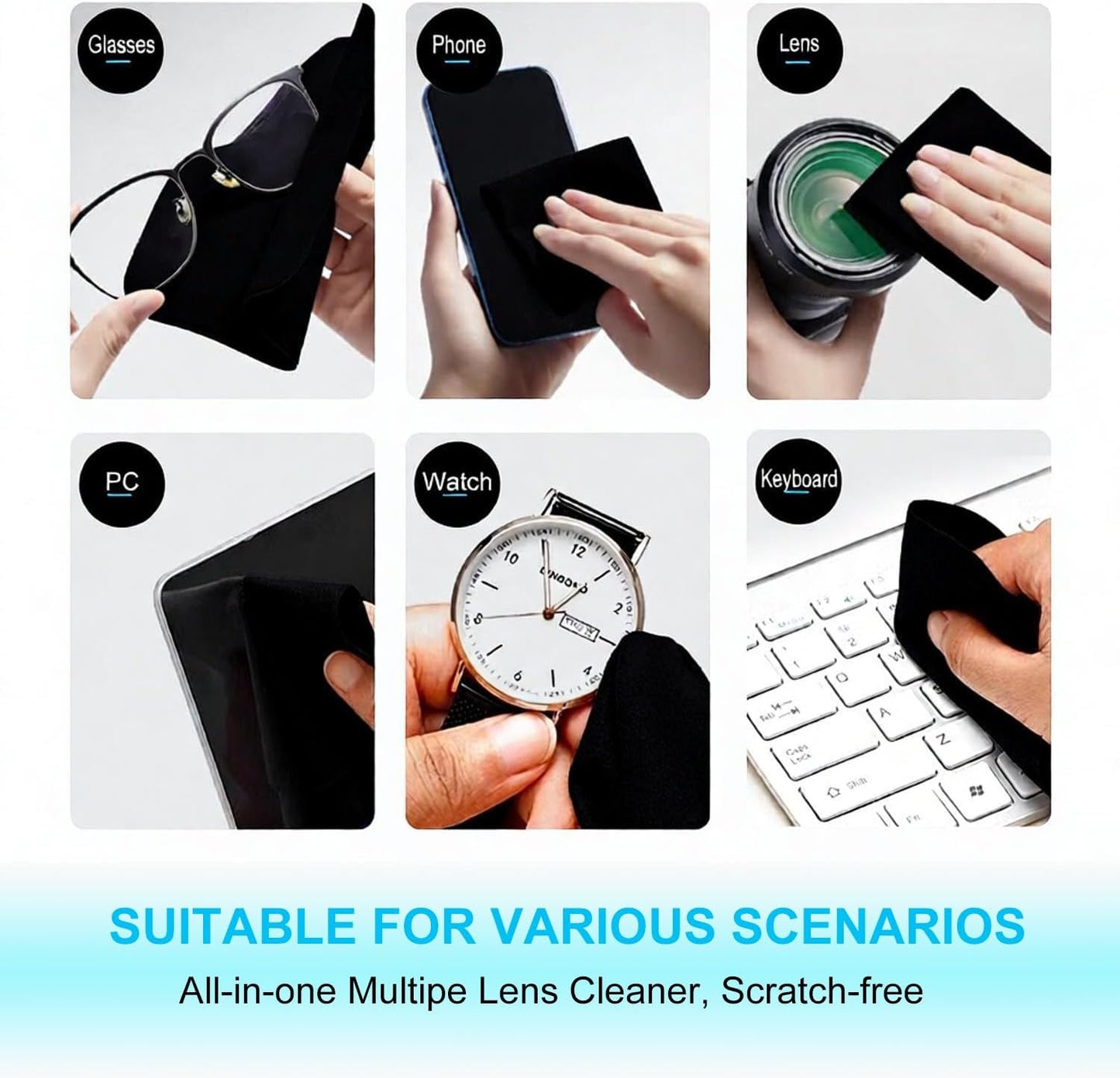 3 Pack 15" 16" 15.3" 15"/MacBook 16"-Black Microfiber Liner Cleaning Cloth MacBook Air/MacBook Pro Screen Keyboard