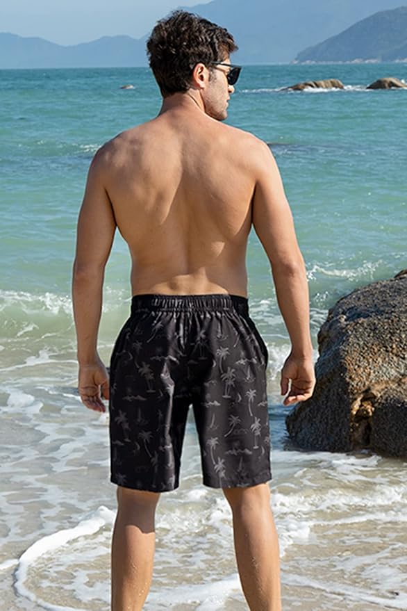Goodstoworld Mens Swim Trunks with Compression Liner 9'' Inseam Quick Dry Swimsuit Shorts M-3XL