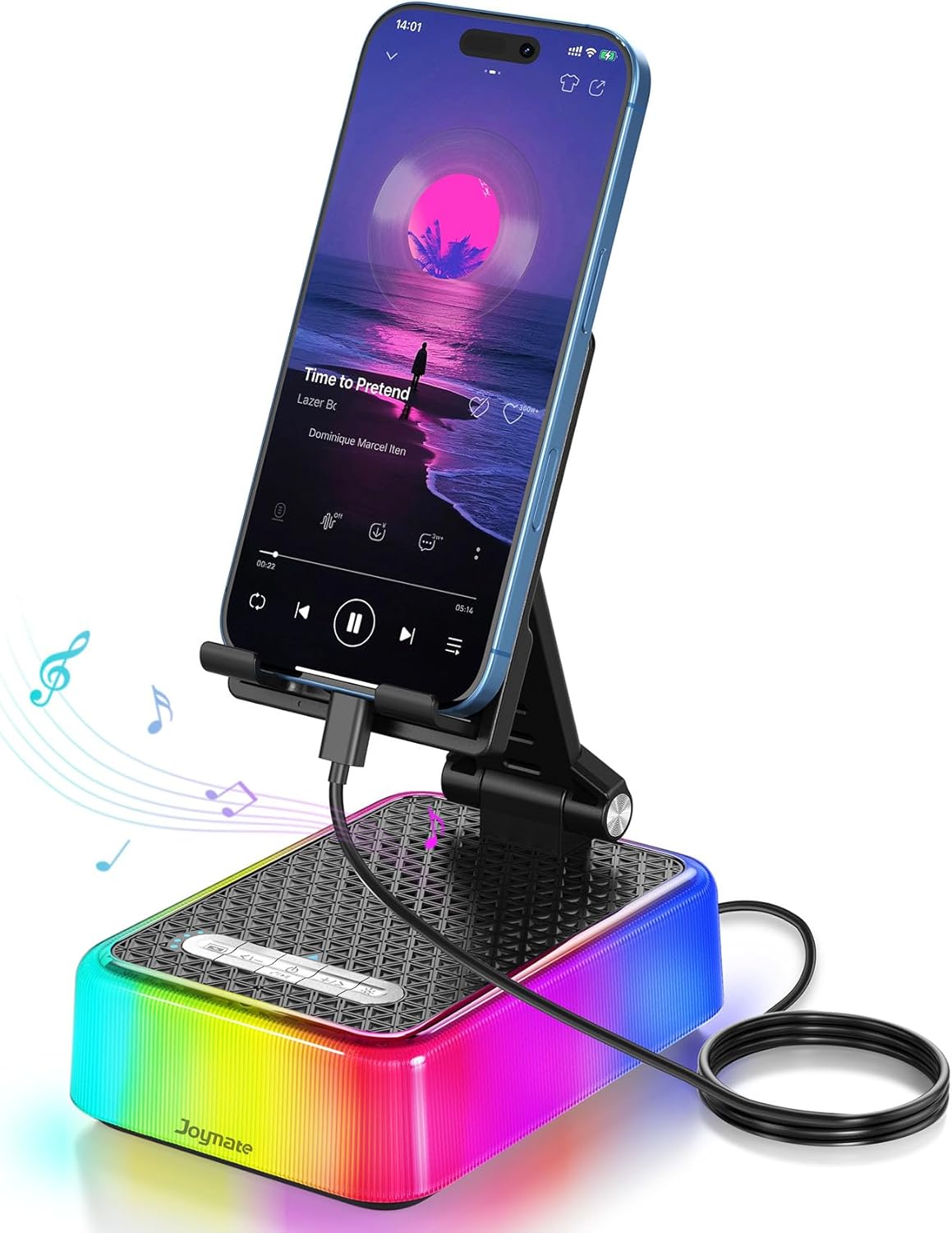 Joymate Gifts for Men and Women, Charger Phone Stand with RGB Lights and Bluetooth Speaker, Birthday Gifts