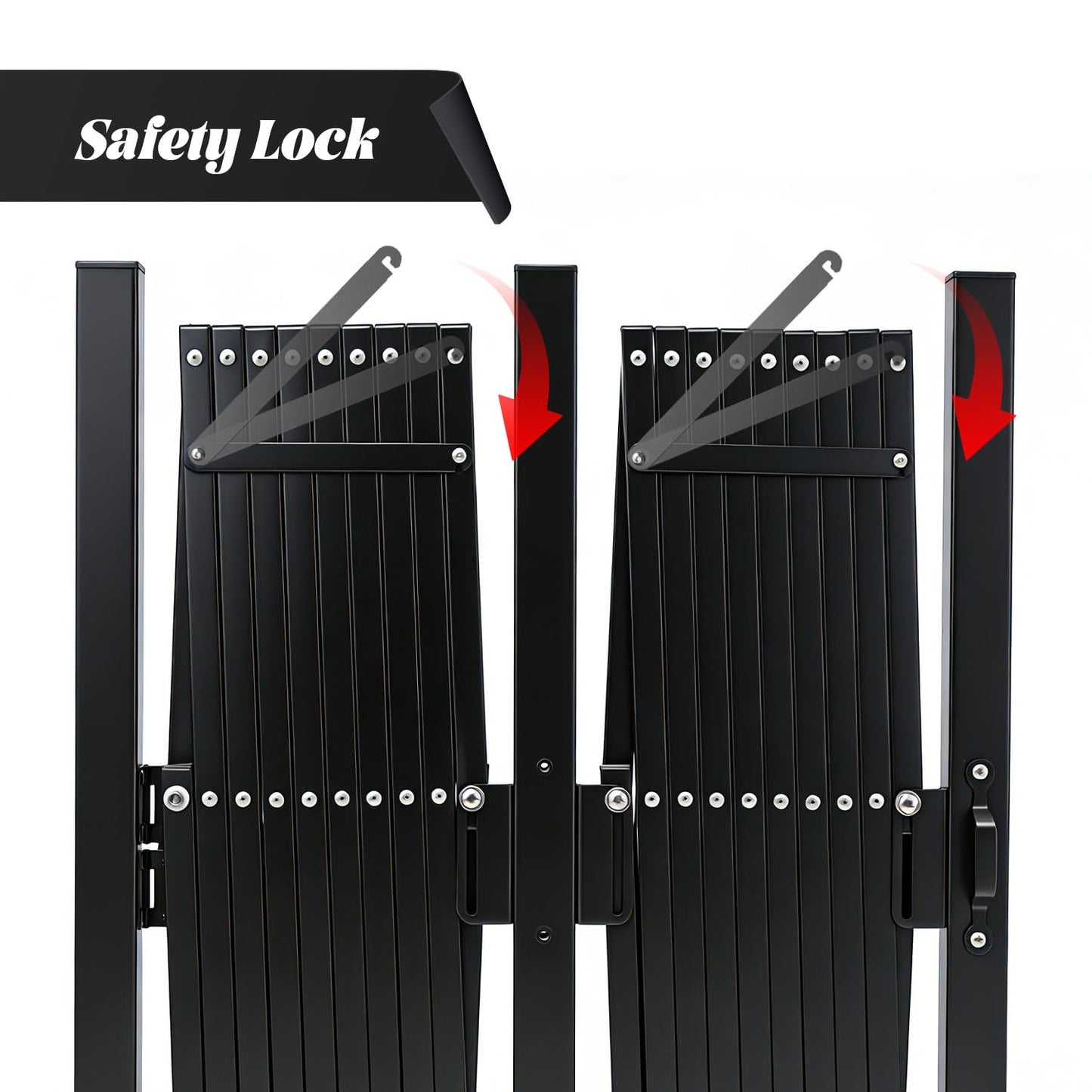 Expandable Fence, 17FT Expandable Barricade, Portable Folding Barricade Gate with Locking Casters, Adjustable Mobile Barricade Metal Traffic Fence for Garden Patio Garages