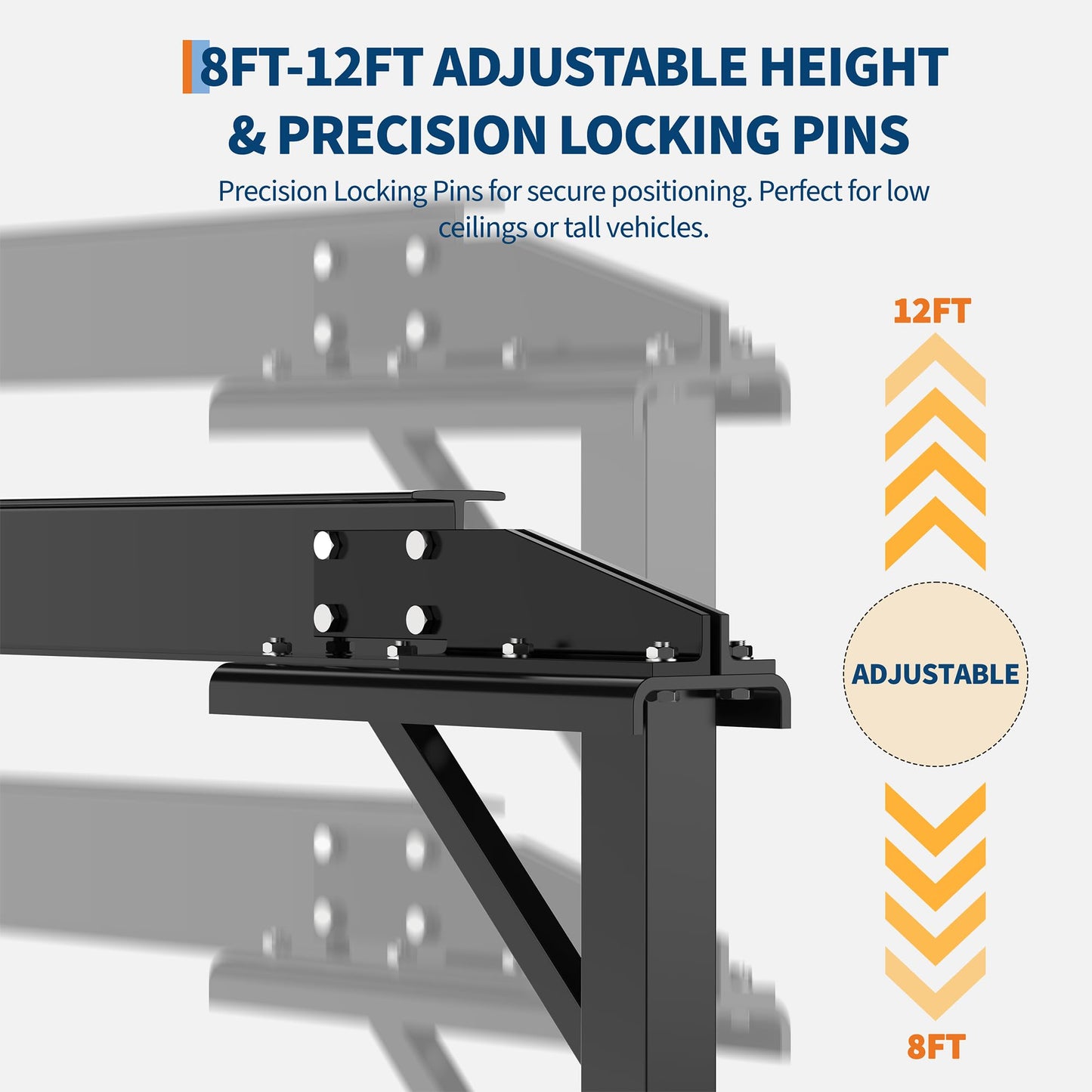 Adjustable Gantry Crane, 1 Ton 2200 LBS Capacity, Portable Gantry Crane Height Adjustable 97" to 141" with 12 Positions, for Factories, Warehouses, Construction, Auto Repair