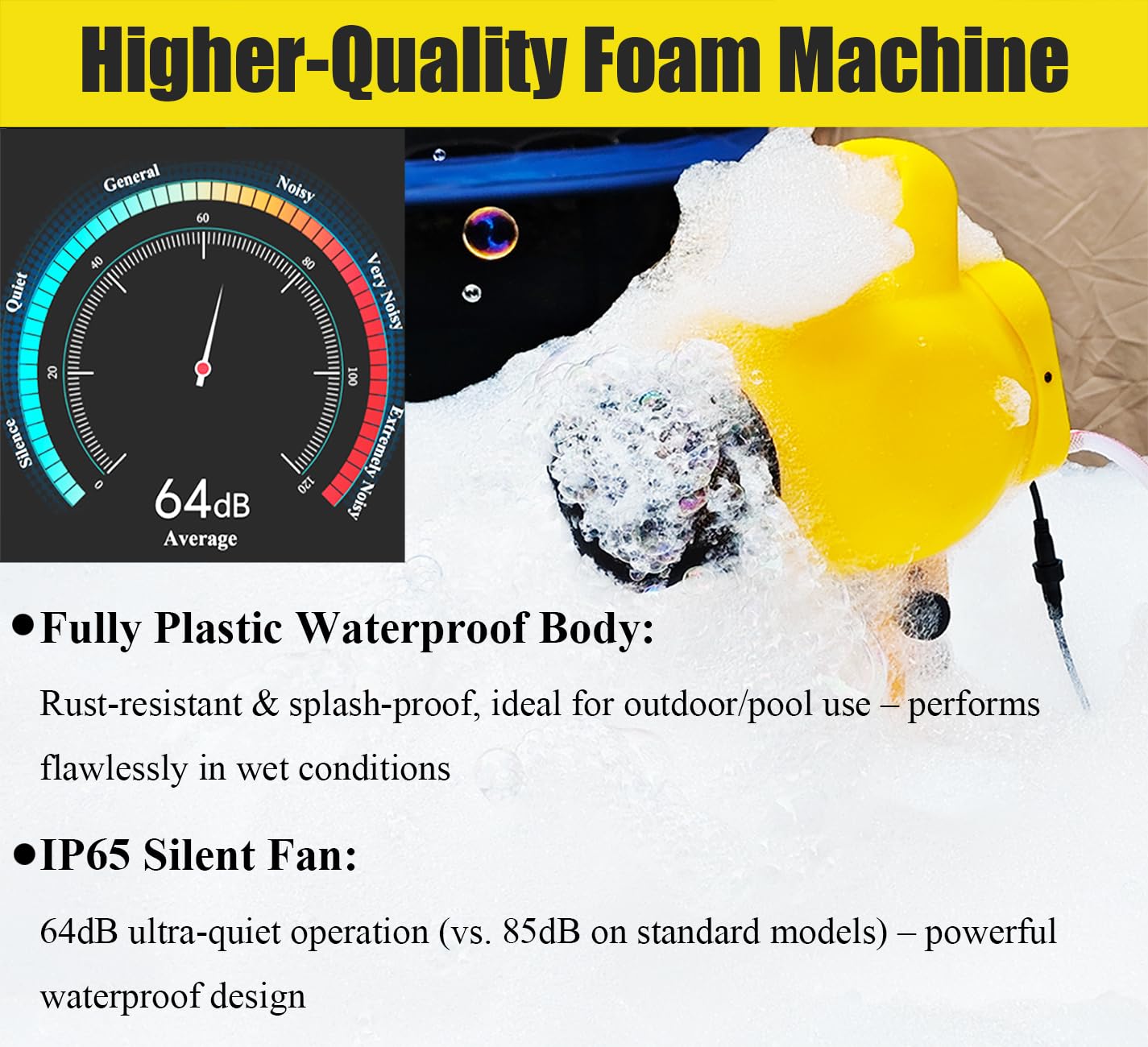 LANGXUN 800W Foam Machine for Summer Water Toys - Foam Maker Cannon with 2 Foam Particle Bags and Water Tank, for Birthdays Party, Backyard Summer Pool Parties Commercial Events