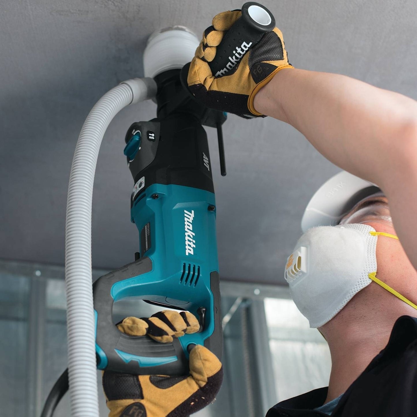 Makita HR2641X1 SDS-PLUS 3-Mode Variable Speed AVT Rotary Hammer with Case and 4-1/2" Angle Grinder, 1"