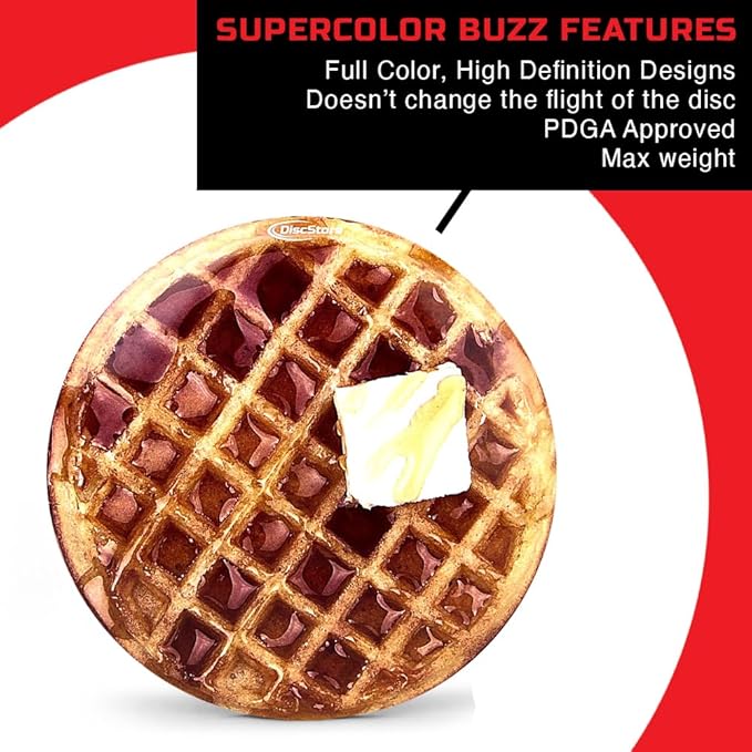 Discraft ESP Buzzz Supercolor Midrange Disc Golf Disc - Custom Design Discraft Discs - Straight Flying and Great for All Skill Levels - Free Mini Marker Included