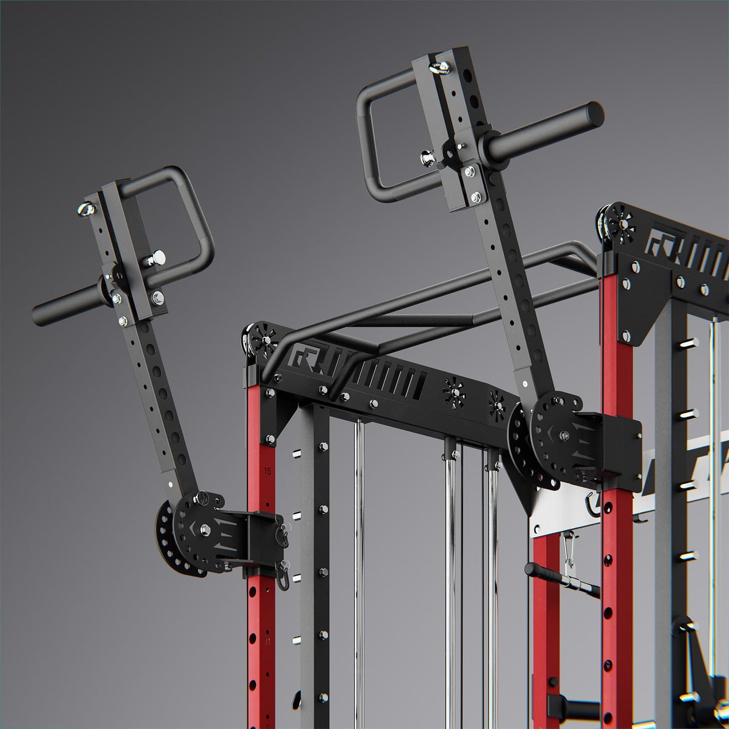 RitFit M1 Pro Smith Machine with LAM1 Adjustable Lever Arm Attachment, All-in-One Power Cage, Power Rack with LAT Pulldown & Cable Crossover System for Home Gym(Black)