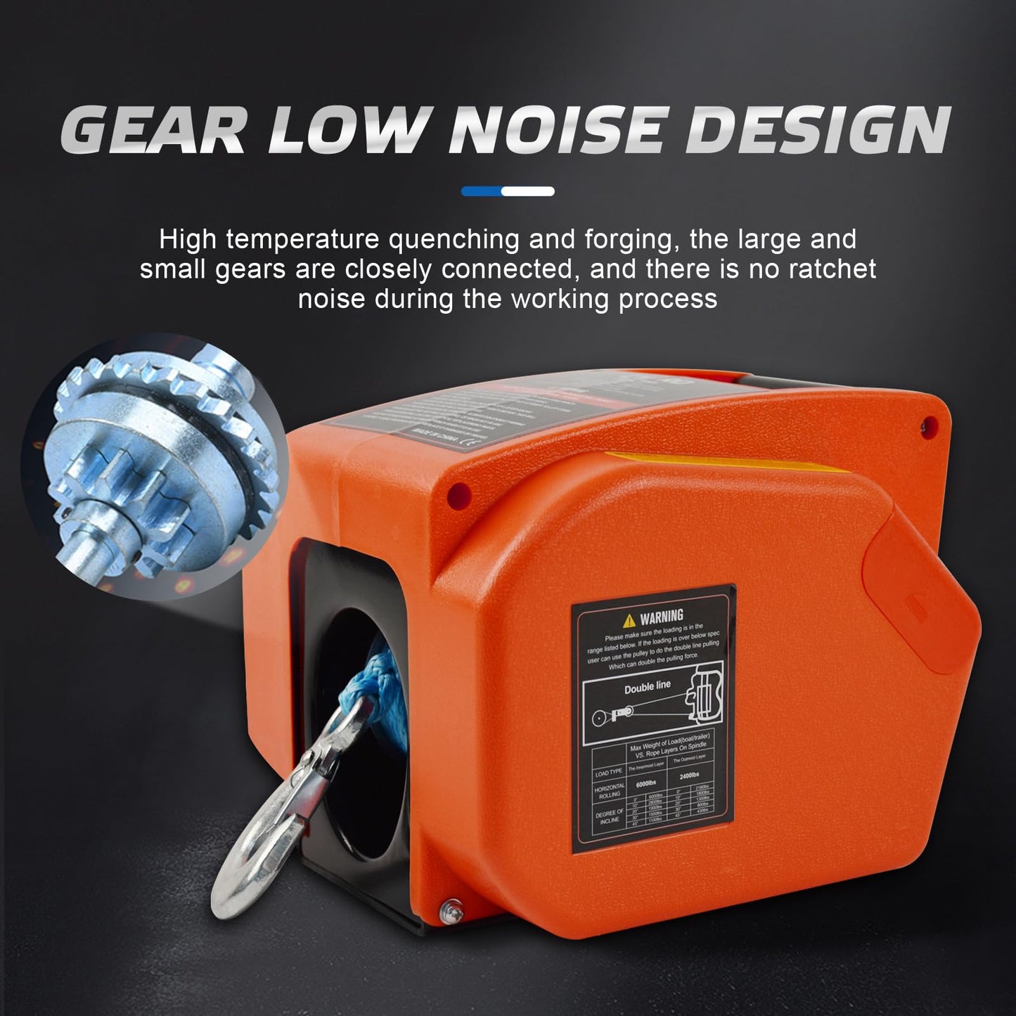 Portable Trailer Winch 3500lbs, Reversible Electric Winch 12V DC, Power-in, Power-Out and for Boats Up To11000 lbs with Nylon Rope, Wireless Remote Control and Hand Crank