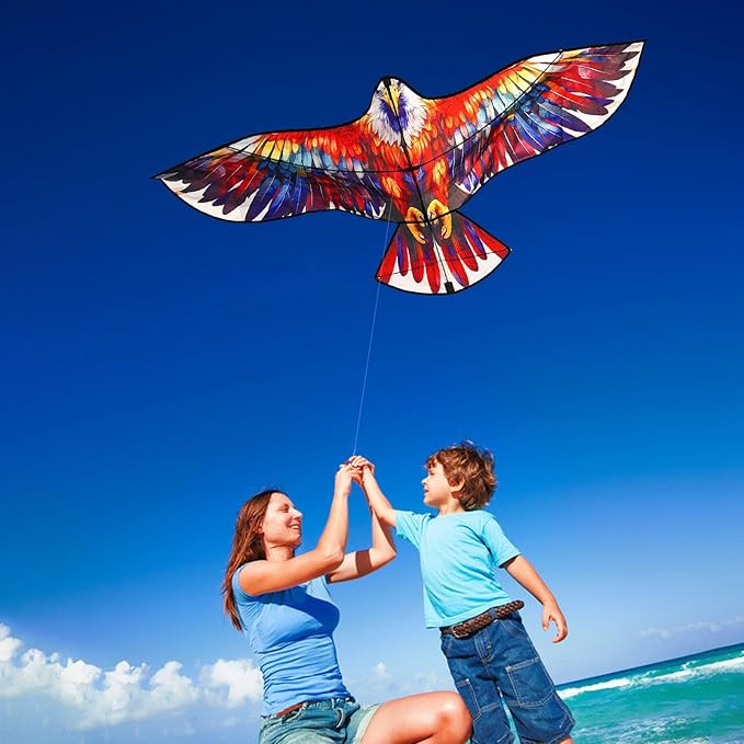 HENGDA KITE Giant Bald Eagle Kite,for Kids and Adults,Easy to Fly,Excellent Fabric and Structure Design,The Pictures are Beautiful in high Definition,Suitable for Beginners