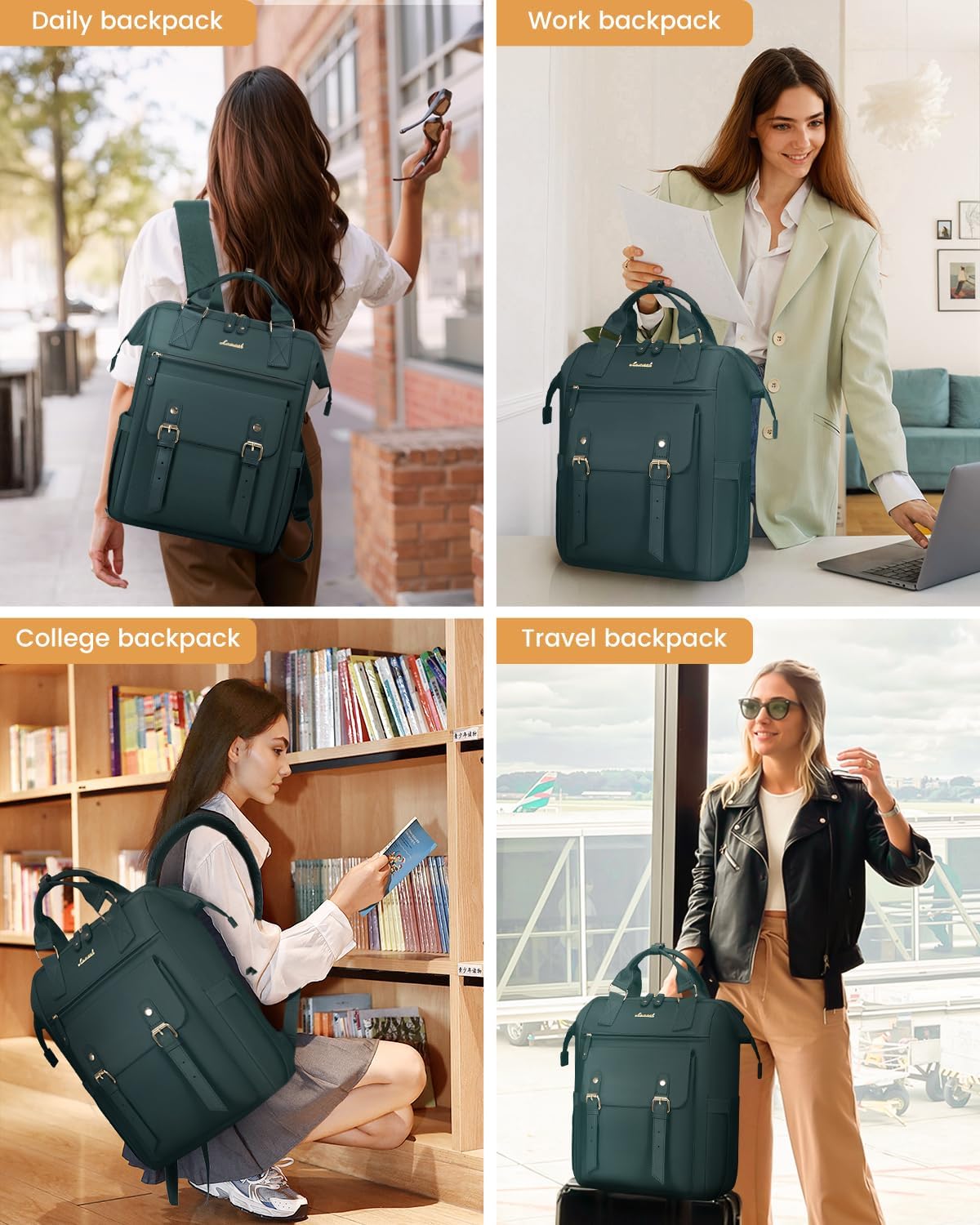 Backpack Backpack Commuter Backpack Daypack, 15.6 Inch, LOVEVOOK Laptop for Women Work Travel Purse, Nurse Bags Teacher