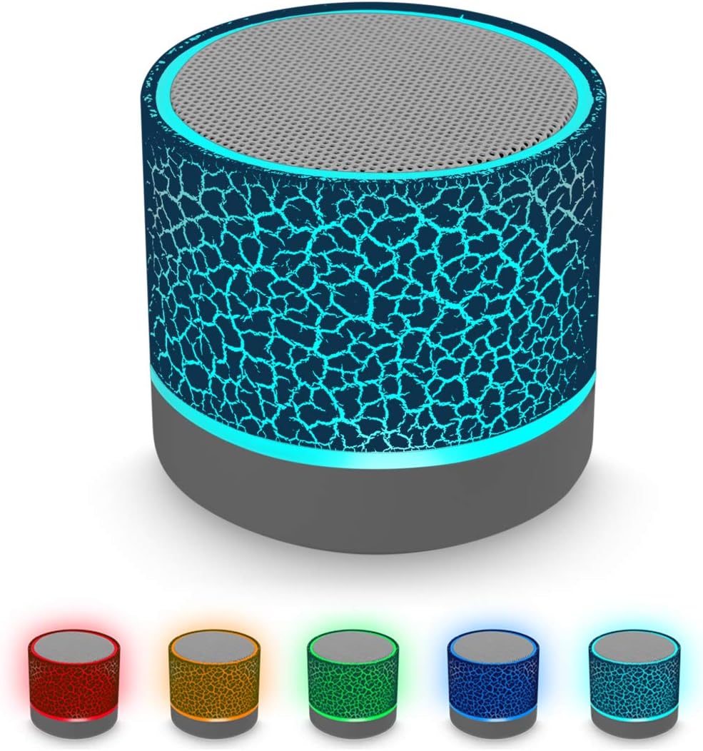 AICase Compact Mini Speaker with LED Lights - Enhanced Bass & Stereo Sound