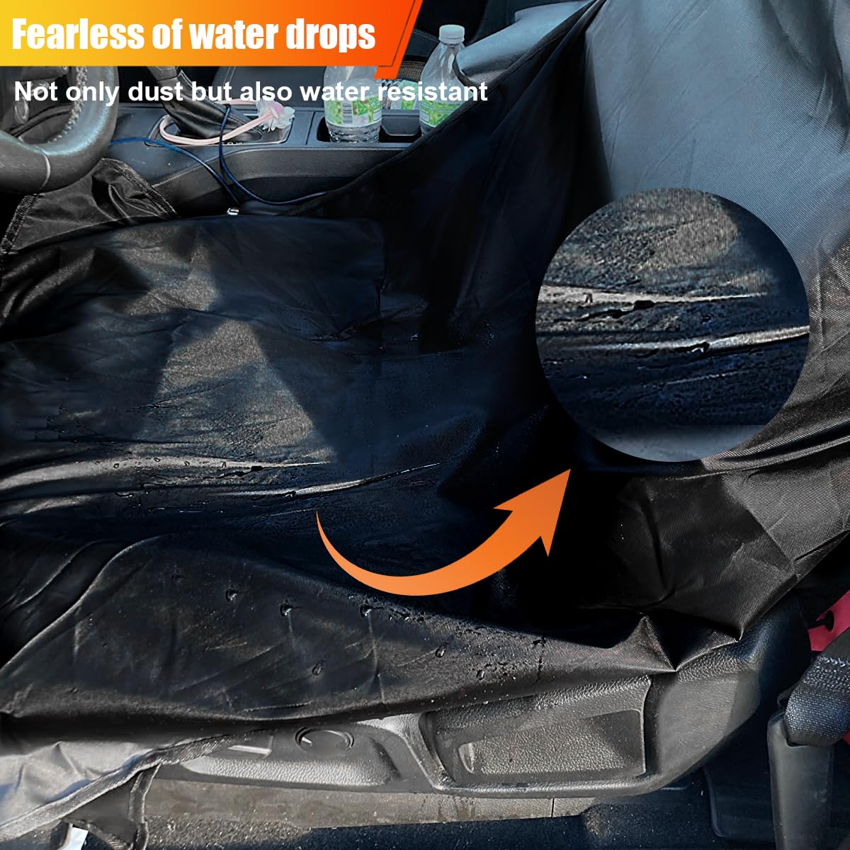ZIMISI Waterproof Car Seat Cover, Dustproof Sweatproof Car Seat Protector, Washable Bucket Front Seat Covers, Universal Automotive Interior Accessories for Cars, SUVs, Trucks (Black)