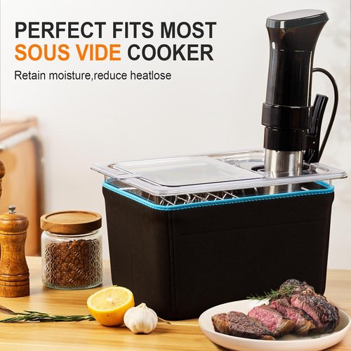 HOMENOTE Sous Vide Container - 12 Quart with Universal Collapsible Lid | BPA-Free Accessories Kit