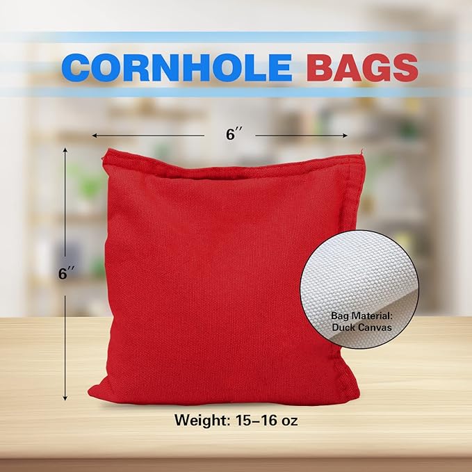 GSE Games & Sports Expert Set of 8 Premium Weather Resistant Cornhole Bags. Regulation Size and Weight Bean Bags for Cornhole Toss Games (Several Styles Available)