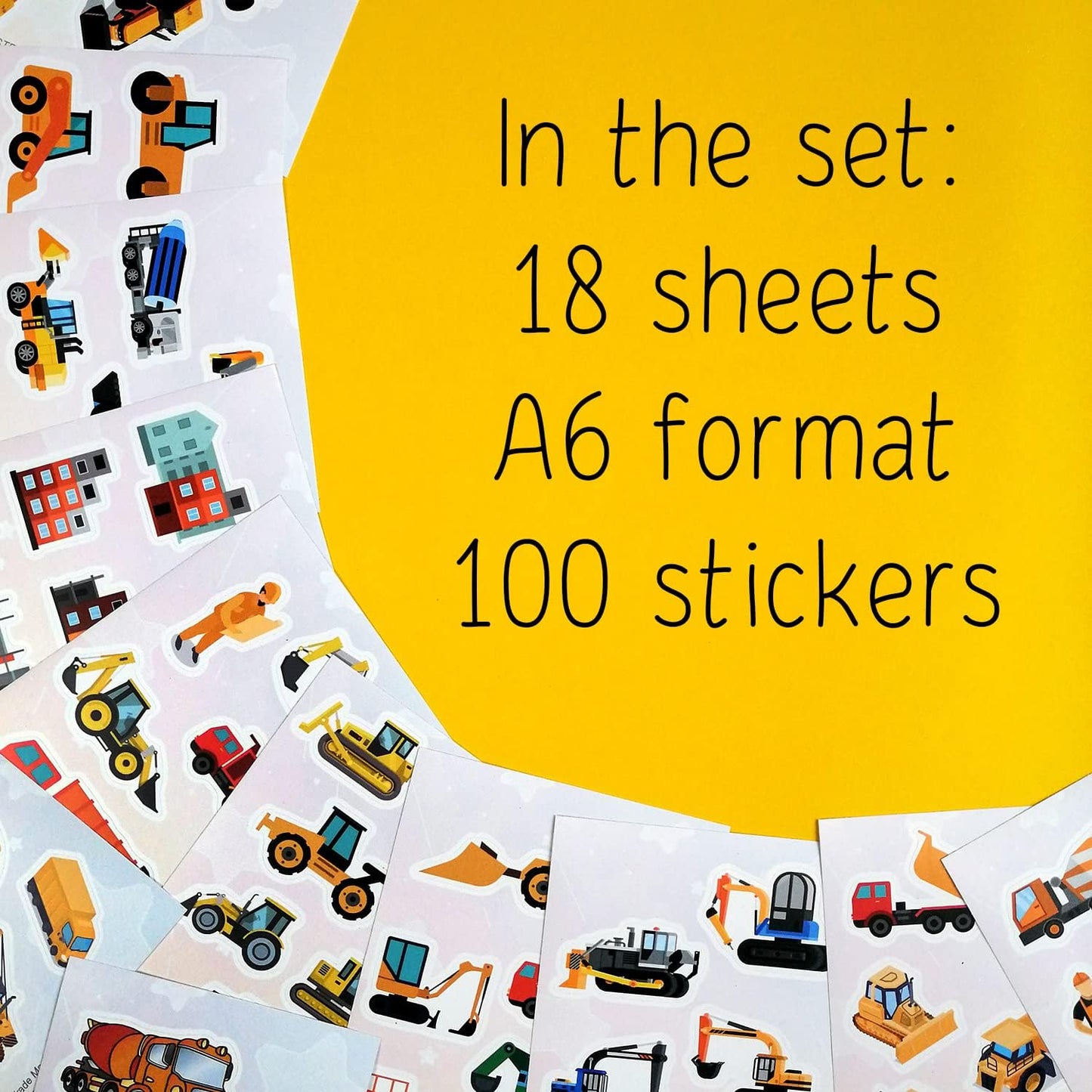 100 Pcs Construction-Themed Stickers - Perfect for Birthday Parties and Gifts