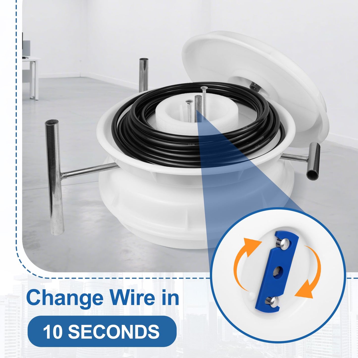 415D Wire Dispenser Wheel, 2 Reel Wire Dispenser Kit Cable dispenser Wheel for 250 Foot Rolls of 14/2, 14/3, 14/4, 12/2, 12/3 and 10/2