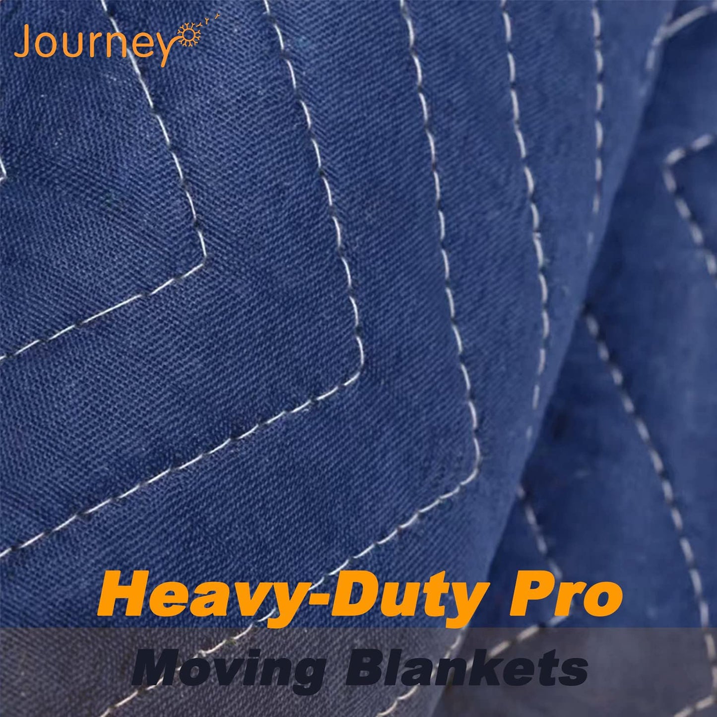 JourneyO Padded Moving & Packing Blankets-Heavy Duty Pro - 80" x 72" (90lb/dz Weight) - Furniture Shipping Pads for Moving and Storage- Blue-6 Pack