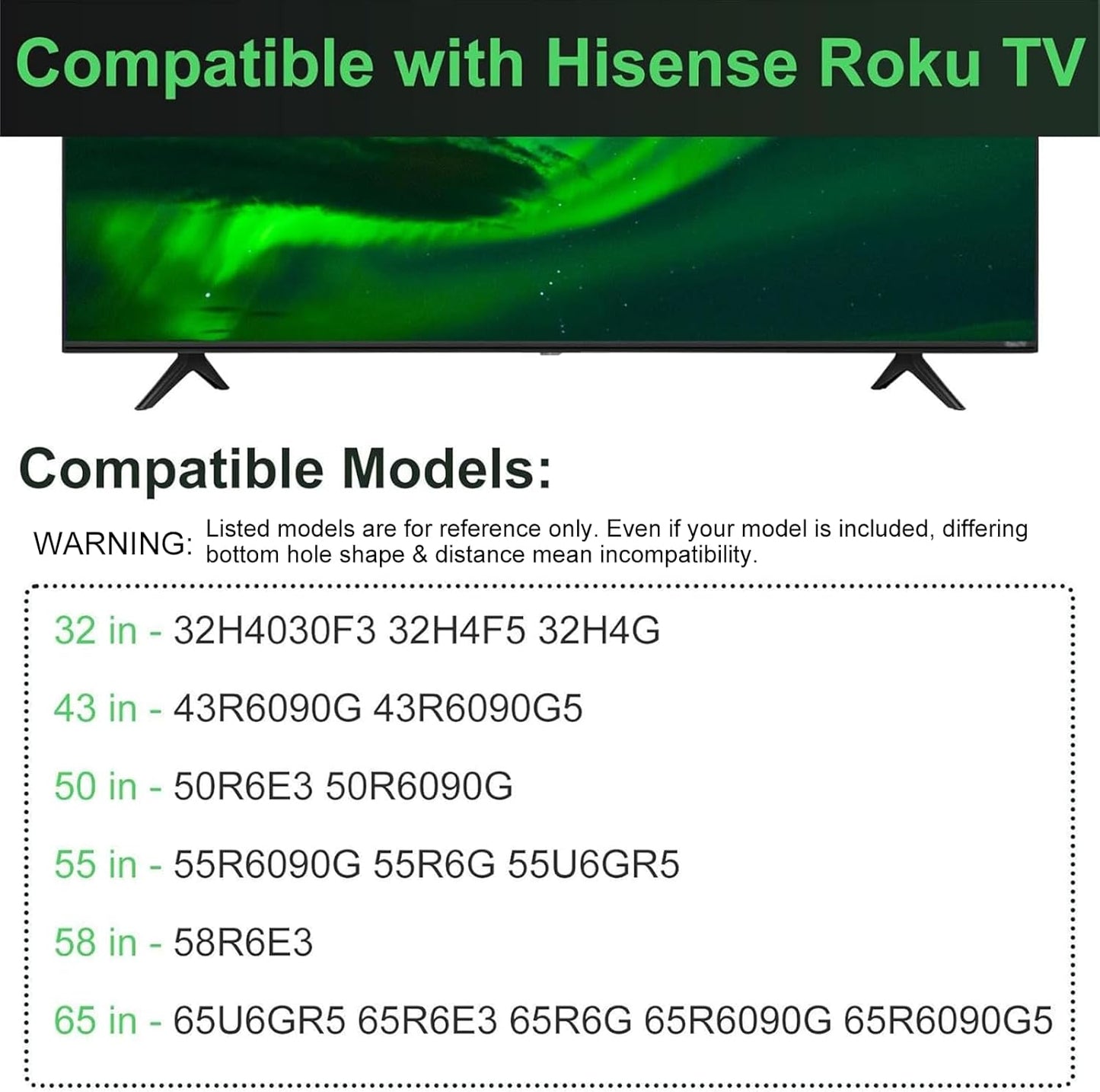 Dinghosen 50R6E3 55R6090G 55R6G 55U6GR5 58R6E3 32H4030F3 65R6090G5, TV Stand for Hisense TV Legs, TV Stand Legs