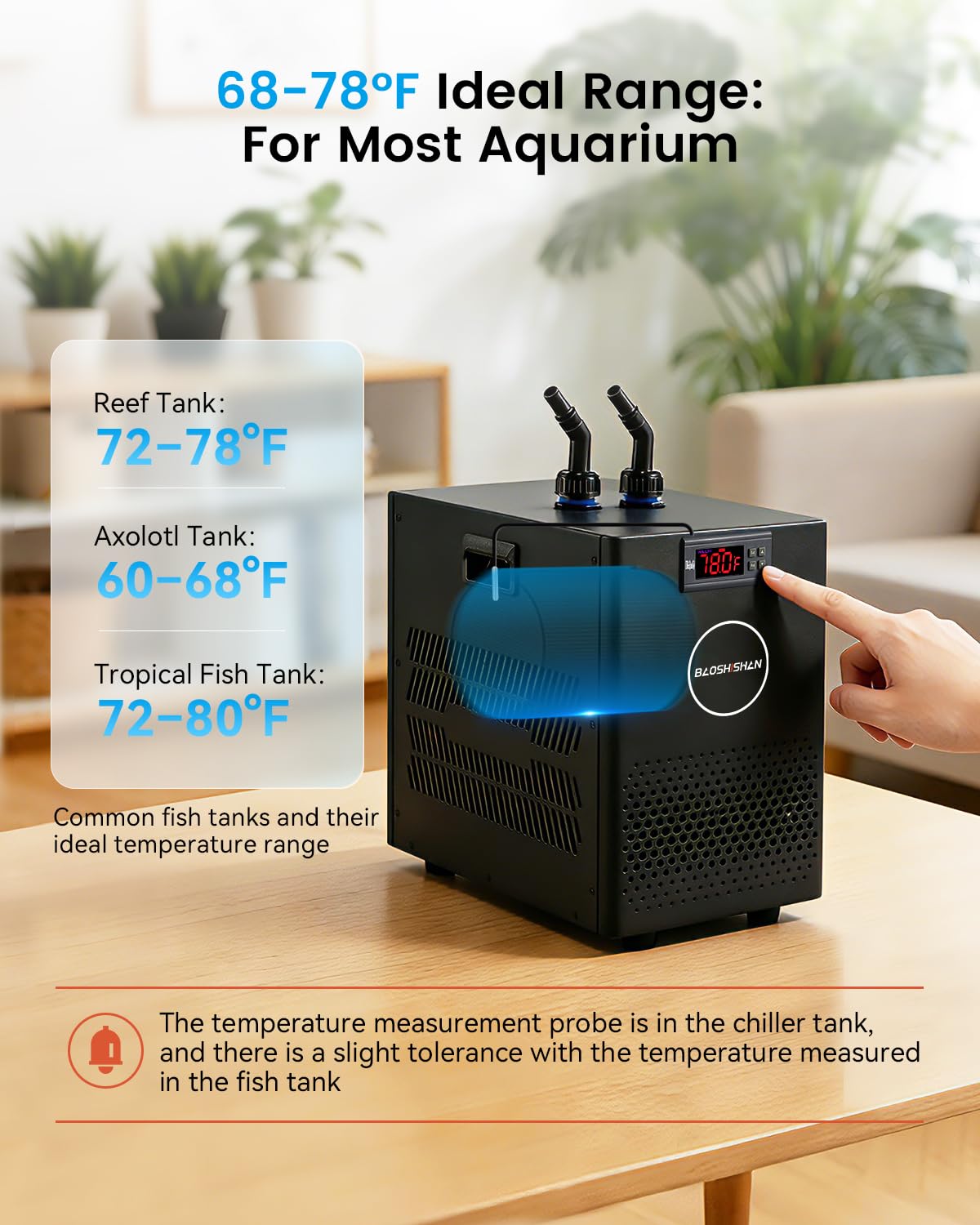 BAOSHISHAN 1/13 HP Aquarium Chiller 26 Gallon 100L Water Cooling System
