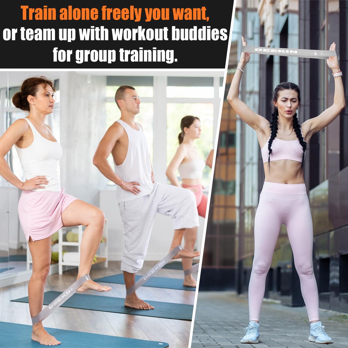 DEEKIN 20 Pcs Resistance Bands Bulk Loop Resistance Exercise Bands for Working Out Stretch Yoga Starter Set Elastic Exercise Fitness Band Equipment for Home Fitness, Gym, Yoga(Light Gray,25-30LBS)