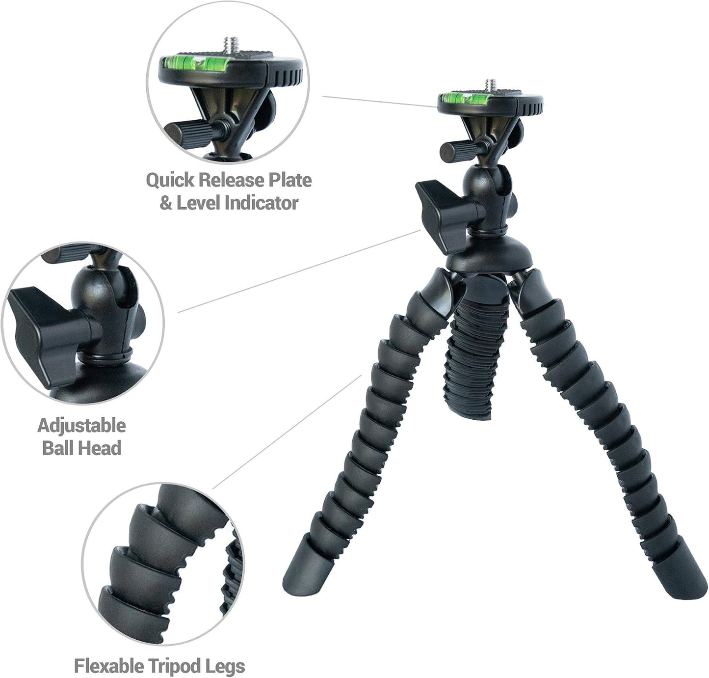 Focus 10-Inch Camera Flexible Spider Tripod