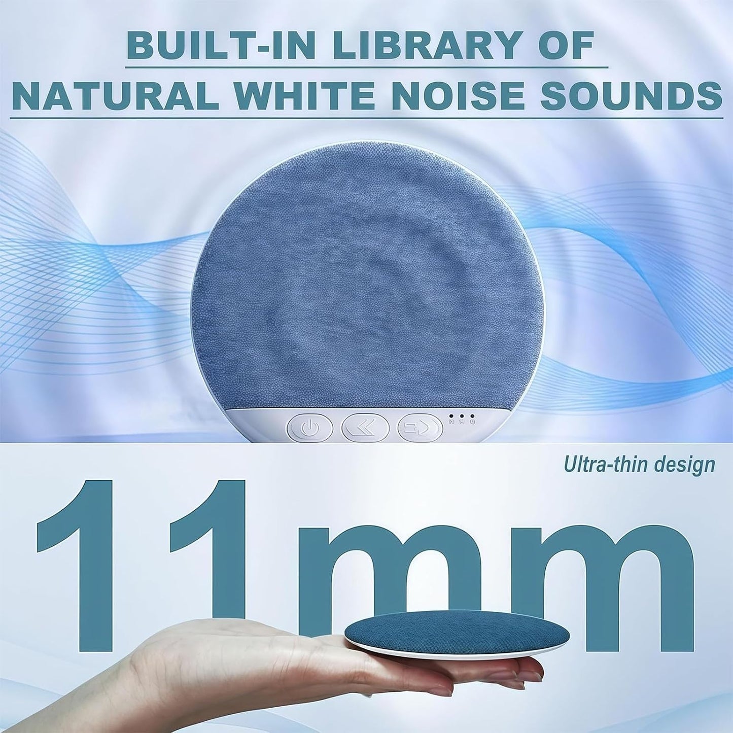 Bluetooth Pillow Speaker for Sleeping, Mini Portable Under Pillow Speaker with White Noise & Timer, Wireless Sleep Aid