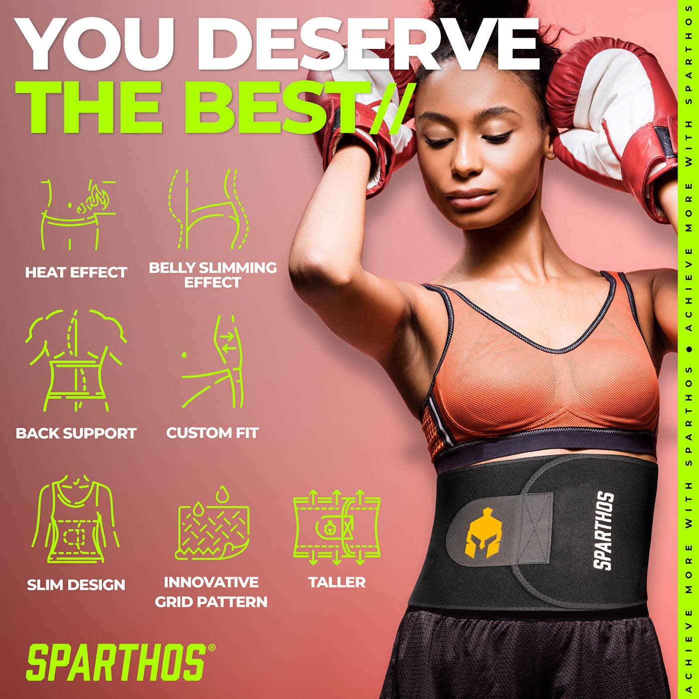 Sparthos Waist Trimmer Belt - Sweet Burning Sauna Effect - Plus Size Neoprene Waist Trainer Band for Workout, Sweat and Lose Stomach Fat - Belly Tummy Wasit Weight Loss for Men and Women 3x (XXL)