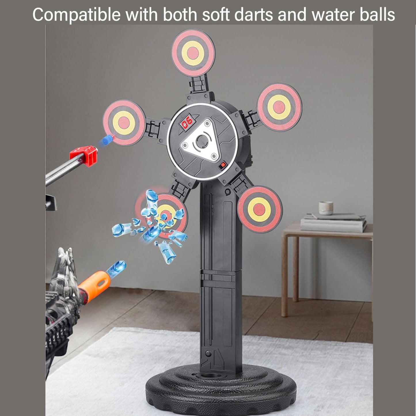 ZJchao Children Electronic Scoring Target Toy, 360° Rotating Moving Target, Sound Effect Training for Competition Training