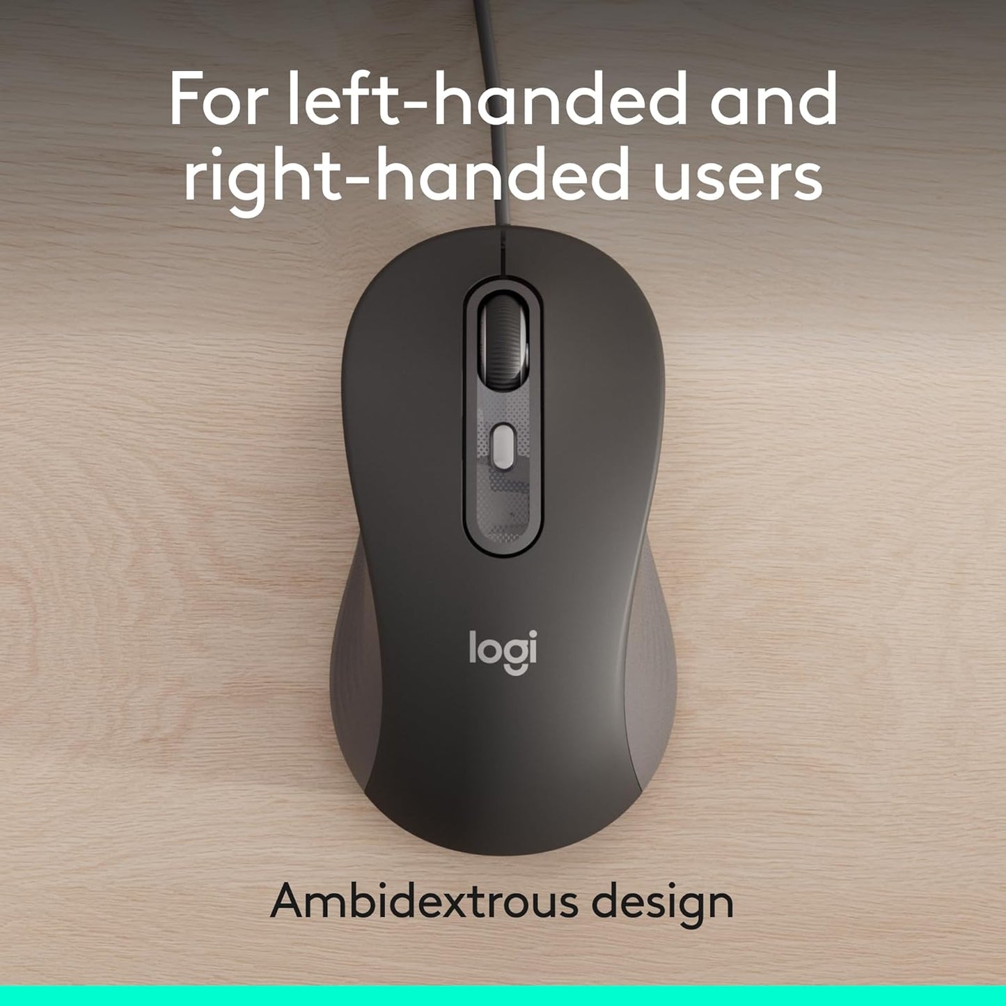 Logitech M520 Signature Wired L for Business, Optical Wired Mouse, USB-C Plug-and-Play, Windows/Mac/Chrome/PC/laptops