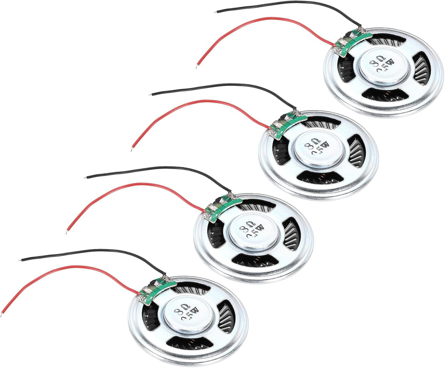 uxcell 4 0.5W 8 Pcs Ohm Small Speakers Metal Shell Round Internal Micro Magnet Speaker for Mini Speakers DVD EVD