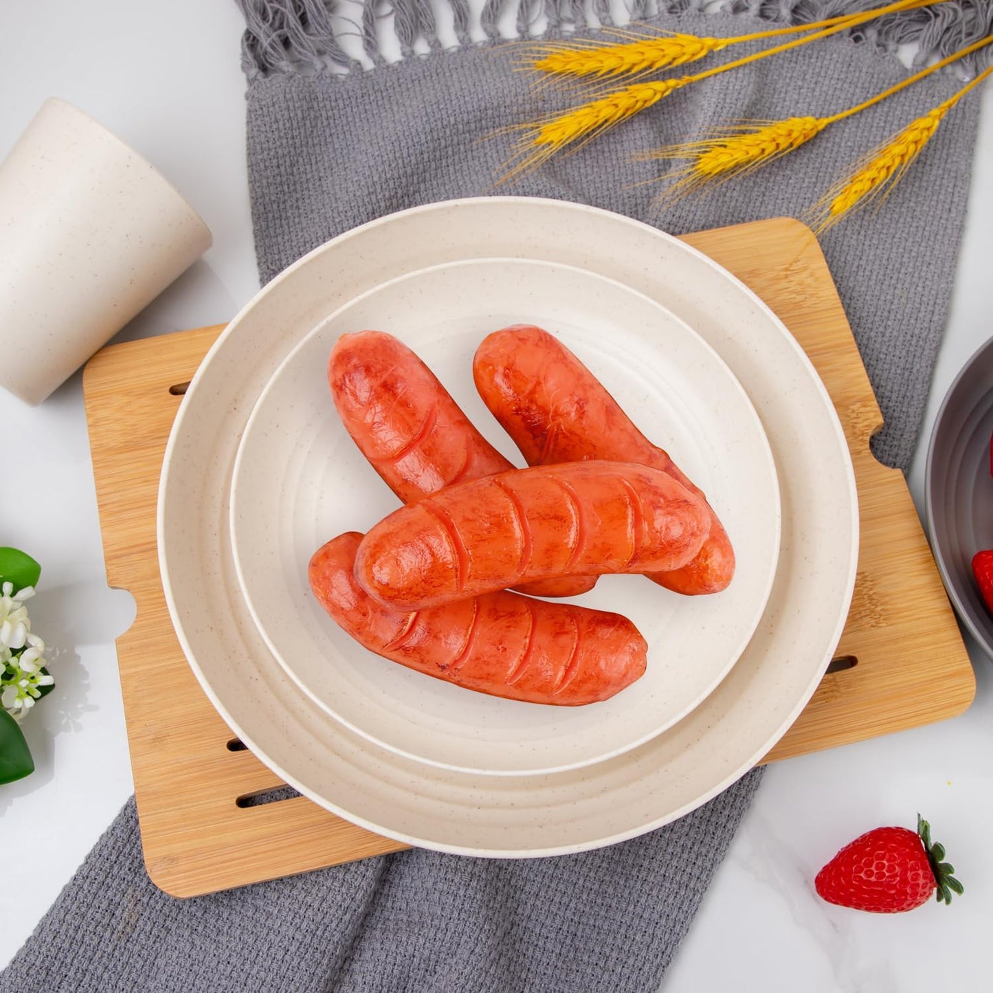 Set 4 of Lifelike Artificial Hot Dog Props - Perfect for Kitchen Decor & Photography