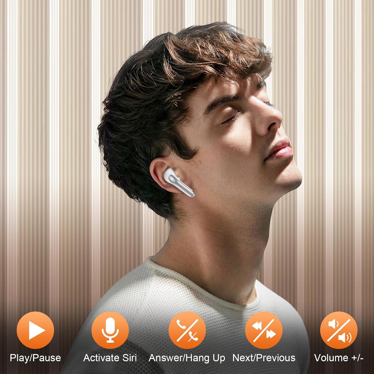 5.3 60H Ear bud Bluetooth Wireless Earbuds ear phone with mic Noise Cancelling Waterproof Earphones blue tooth