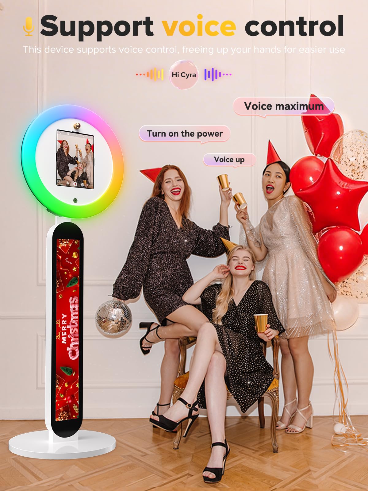 Portable Photo Booth, Photo Booth Shell Stand Provide Cyratok PhotoBooth Software,Flight Case,Free Custom Logo,Selfie Booth Machine Photo with Any Ipad Perfect for Parties Wedding Events Rental
