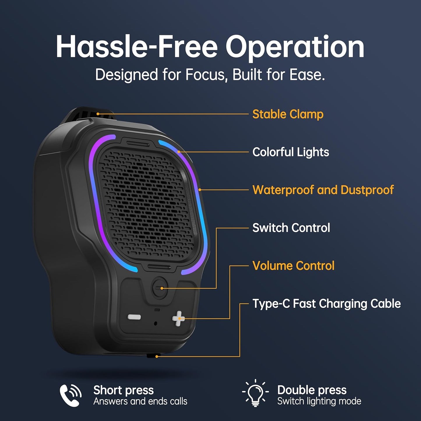 buwy 3 10H Commute Wearable Bluetooth Speaker, Magnetic Clip-on Wireless Portable Speaker with Light Modes, Playtime