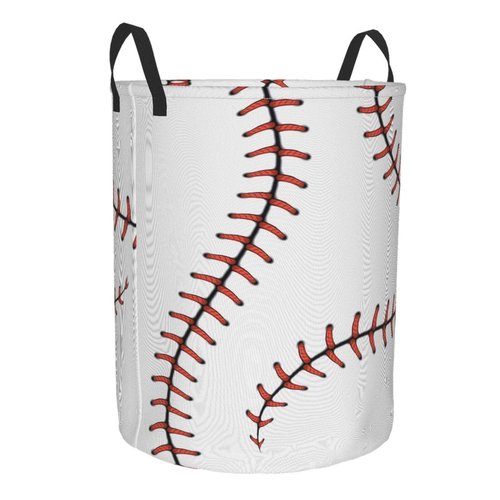Foruidea Stylish Baseball Stitches Laces Print Laundry Basket,Laundry Hamper,Collapsible Storage Bin, Oxford Fabric Clothes Baskets,Nursery Hamper For Home,Office,Dorm,Gift Basket