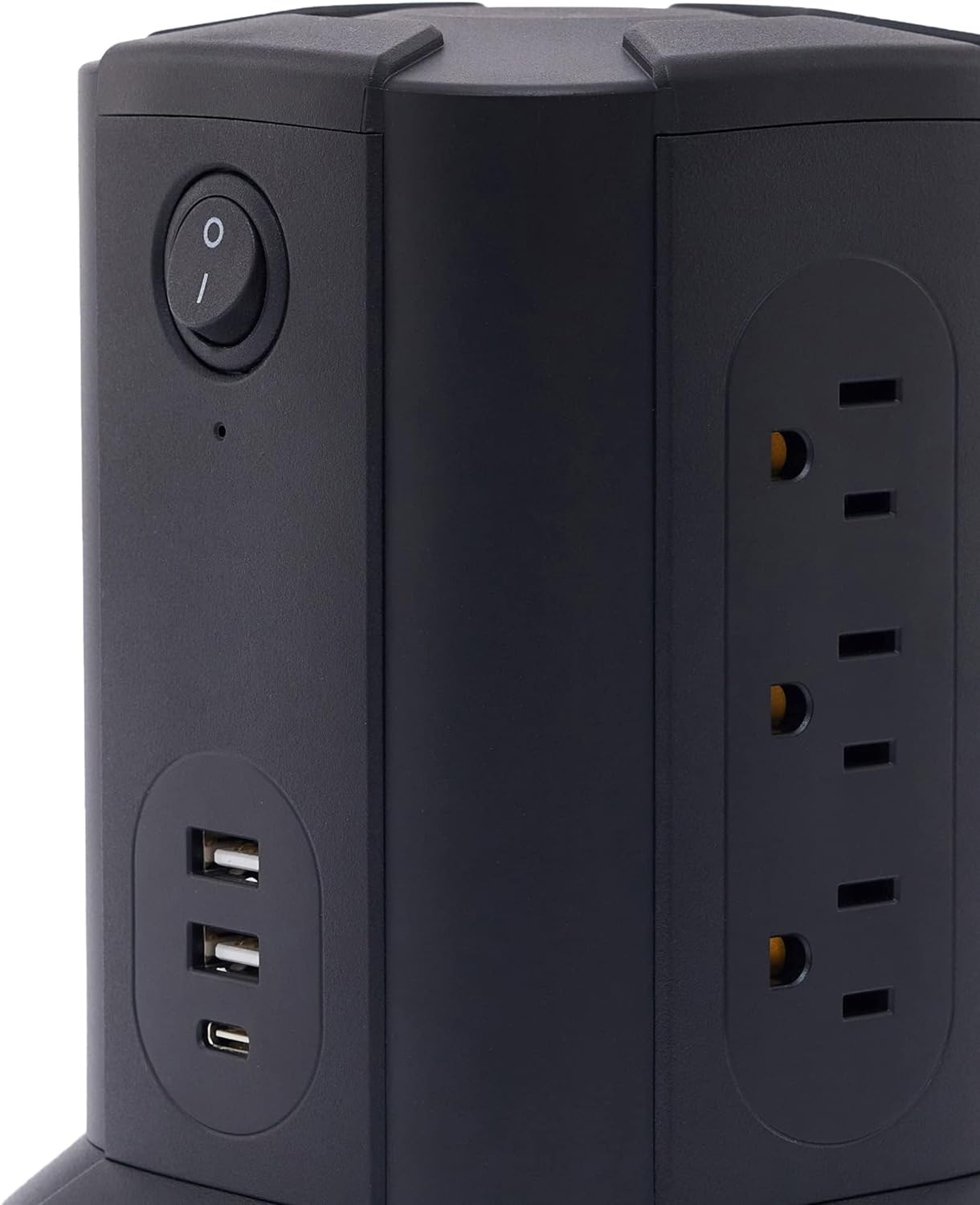 Amazon Basics 1080J, 9 (2 1 15A, 6ft Power Strip Tower Charging Station, Surge Protector Outlet with Integrated USB