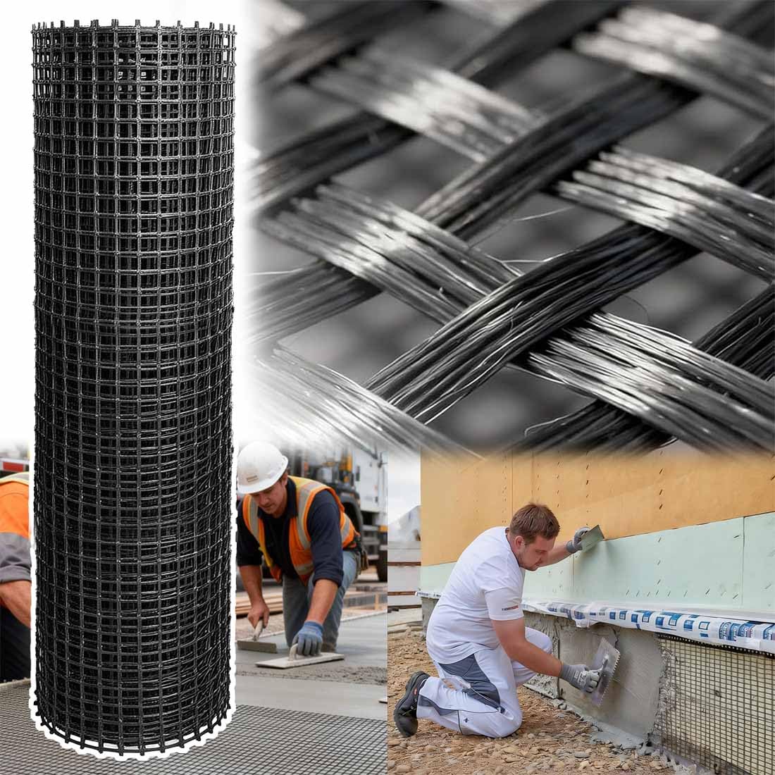 Universal Retaining Wall Geogrid Roll, Fiberglass Geogrid, Gravel Driveway Stabilization Geo Grid, 50KN Tensile Strength for Retaining Walls, Slope Reinforcement, Pavement Crack (3FT x 133FT)