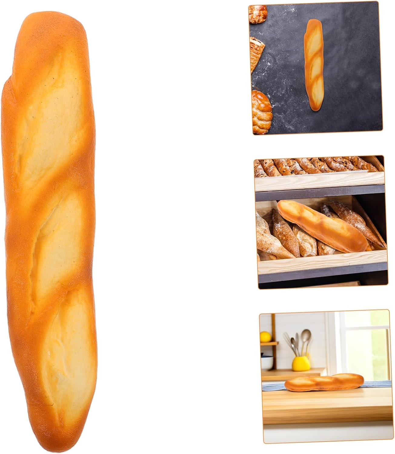 Cabilock Realistic Artificial Baguette Bread Model Lifelike Fake Bread Display Prop for Cake Photography Bakery