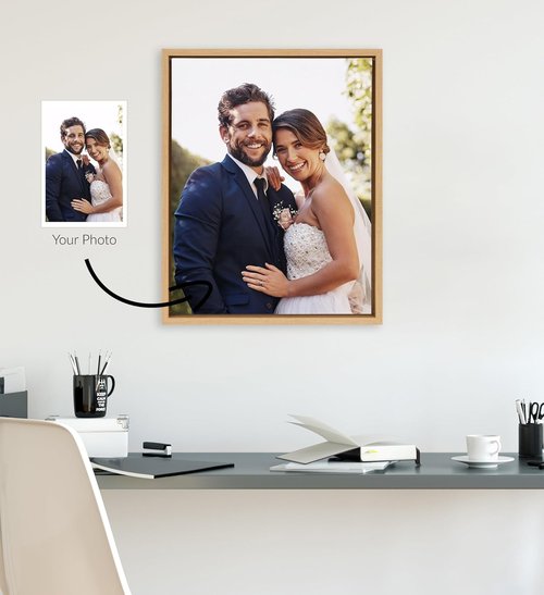 Kate and Laurel Custom Printed Canvas Wall Art - 16x20 Sylvie Personal Photo Print for Bedroom or Living Room Decor | Hand Framed in the USA