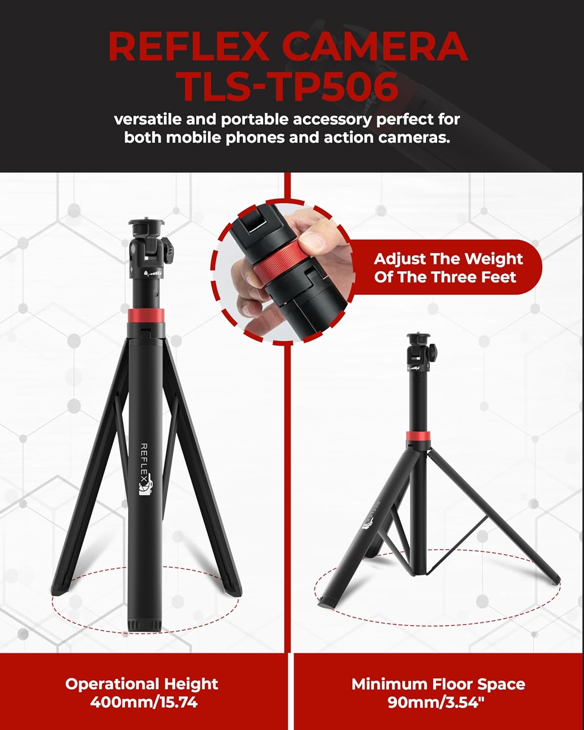 Reflex Camera 76" 190cm 1/4" 180 Lightweight Tripod Stand Extendable Aluminum up to in Height, Lightweight & Portable