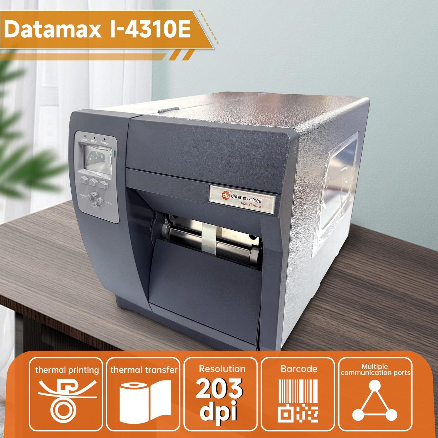 GETPARTS I13-07-4Y00N007 Datamax O'Neil I-Class I-4310E Mark II 300DPI Thermal Industrial Barcode Printer 4.10 Inch Print Width | USB 2.0 + Serial Ports RS232 + Parallel Port |