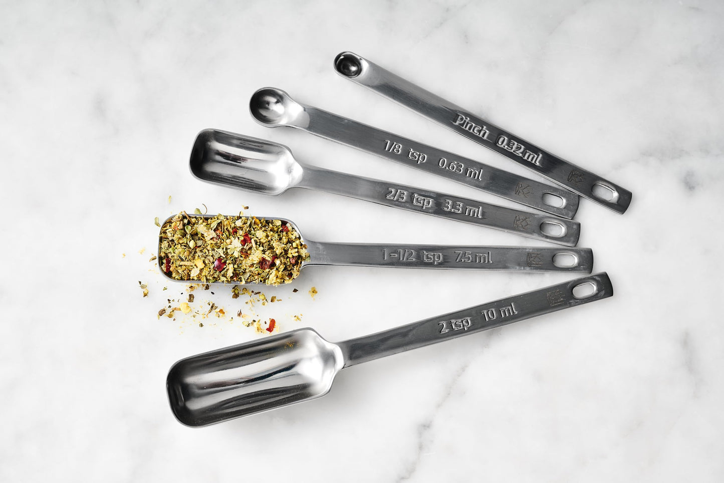 King Arthur Baking Company Odd-Sized Measuring Spoons, 18/8 Stainless Steel, 5-Piece Set, Precision Measures, For Baking And Cooking