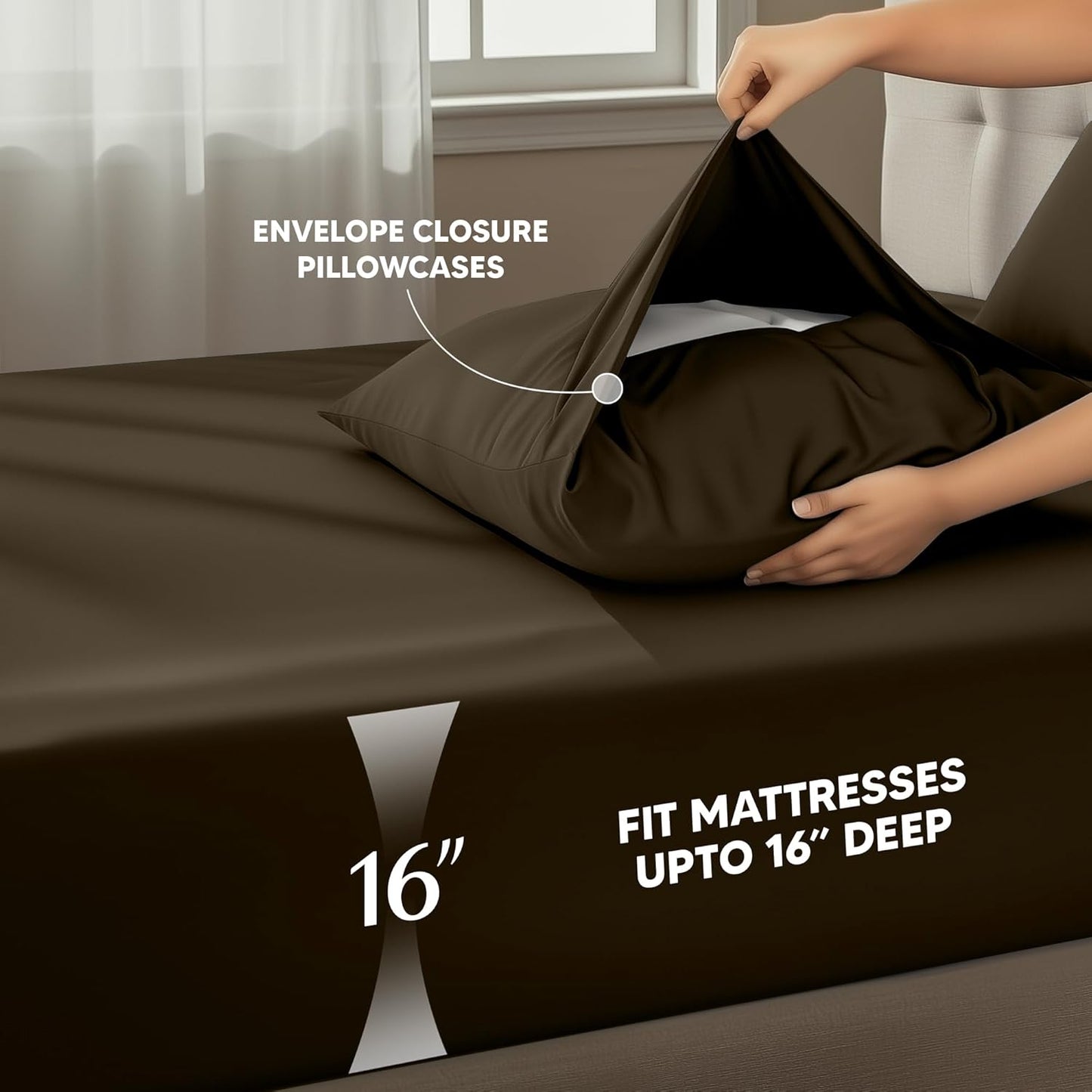 Utopia Bedding Twin Sheet Set - Soft, Breathable Microfiber | 3-Piece Bed Sheets in Brown