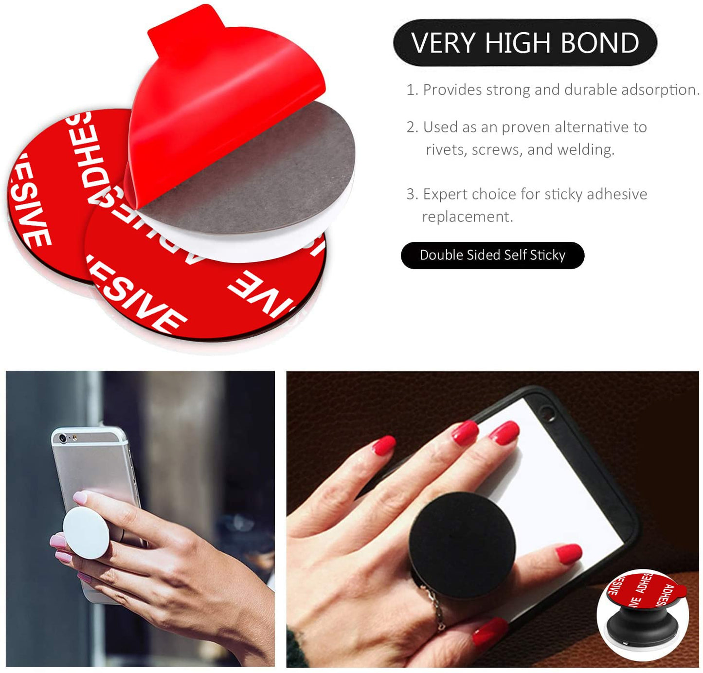 AZXYI 9 Pack 1.4 inches Very High Bond Sticky Adhesive, Adhesive Replacement for Socket Base, Double Sided Sticker